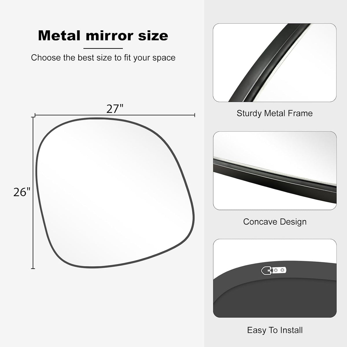 WallBeyond Asymmetrical Mirror, Irregular Wall Mirror, Wall Mirrors Decorative for Bedroom Living