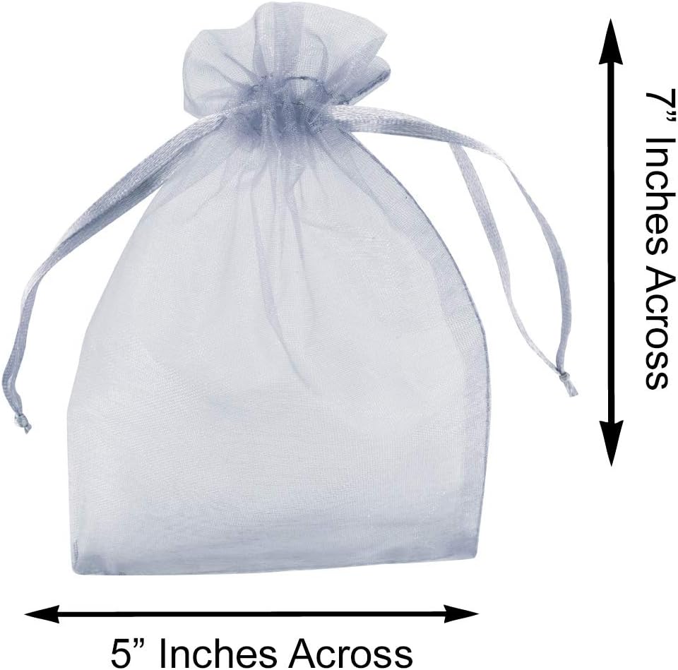 Super Z Outlet 100 Pack 5x7 Inch Mini Sheer Drawstring Organza Transparent Bags Jewelry Sack