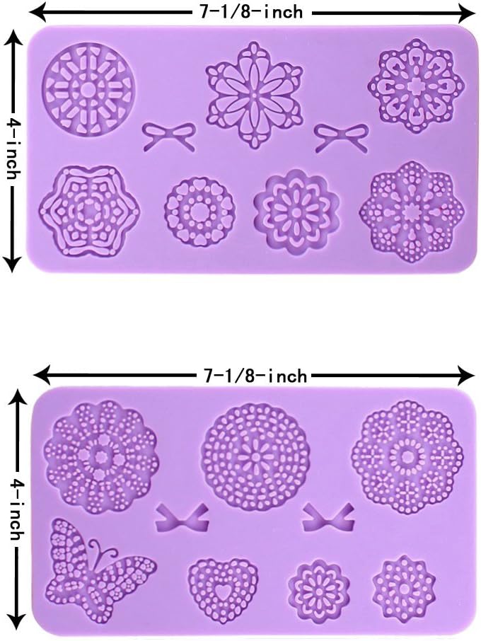 Embossing Lace Fondant Moulds, Multi Circle Flowers Lace Mat Wedding Cake Decoration Tool, Rattan