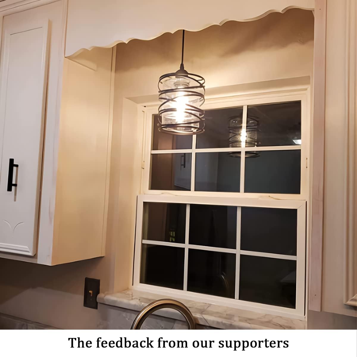Modern Mini Pendant Light Fixture Kitchen Island Pendant Lighting 6.30''Matte Black Spiral Cage