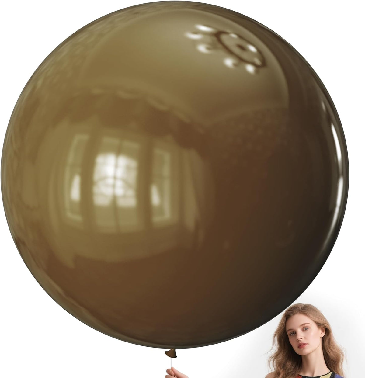KAWKALSH Brown Balloons 9pcs 36 Inch Extra Large Big Jumbo Giant Dark Brown Boho Neutral Coffee