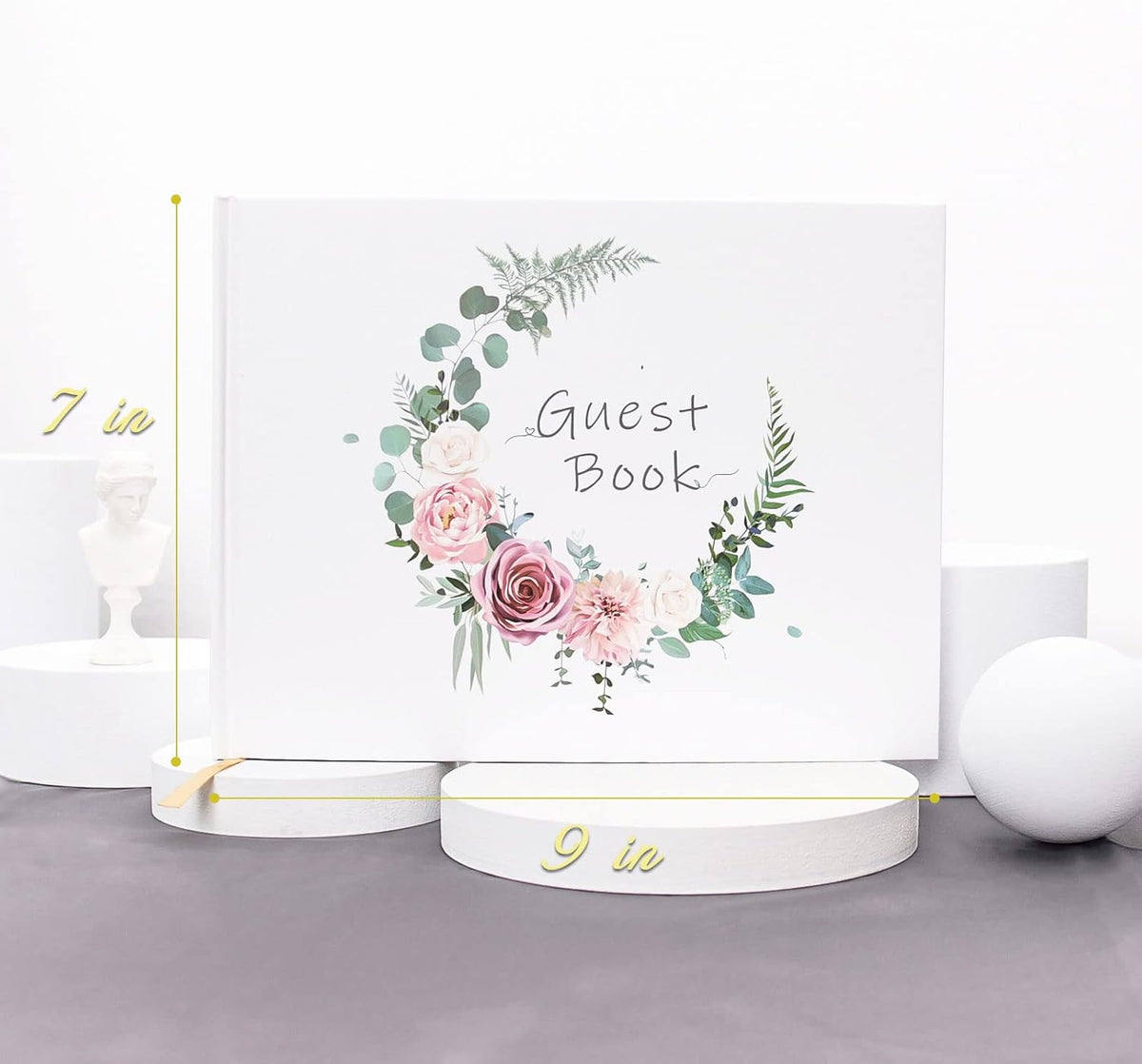 Vienrose Wedding Guest Book Registry Sign-in Book with 123 Blank Lined Pages Gilded Edges Hardcover
