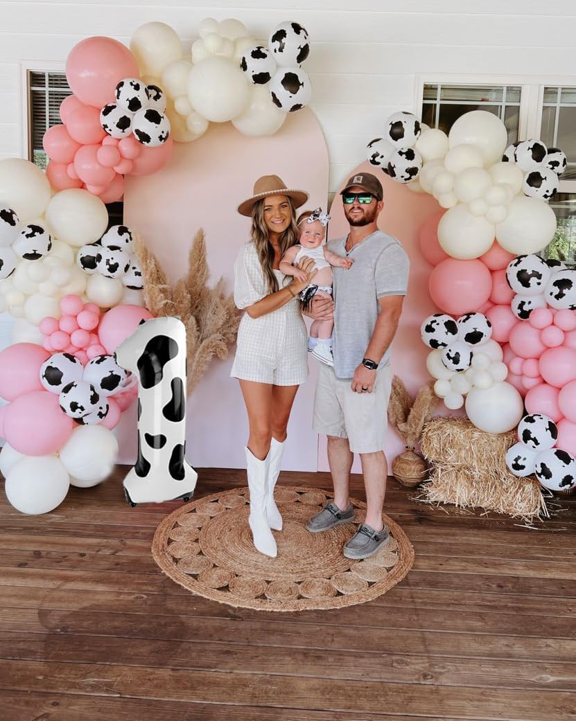 Cow Print Number Balloon Birthday Decorations, 40 inch Number balloon 0-9(Zero-Nine), Cow Balloon
