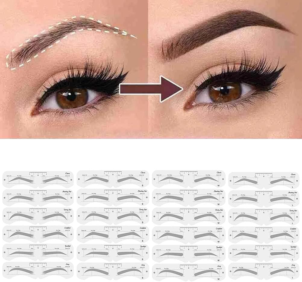 Eyebrow Stencils,Reusable Eye Brow Drawing , DIY Eyebrow Shaping Grooming Template Card Women