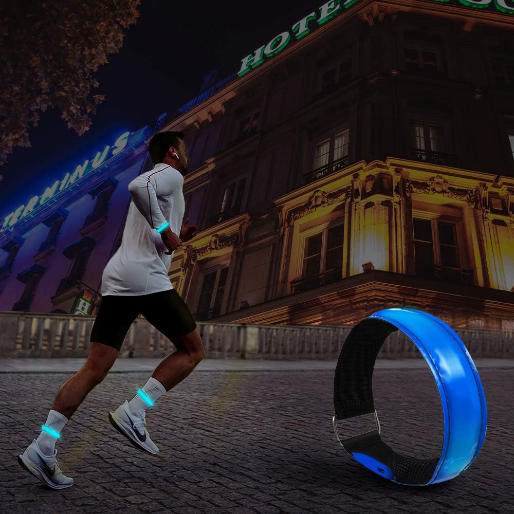 Rechargeable LED Armband for Running(2 Pack), Light Up LED Armband, High Visibility Reflective