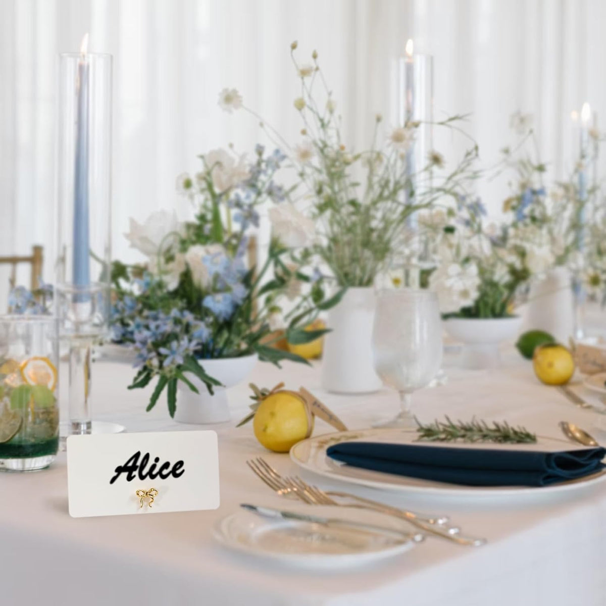 26Pcs Decorative Bow Place Card Holders Bulk Gold Name Card Stands Set Photo Holders for Wedding