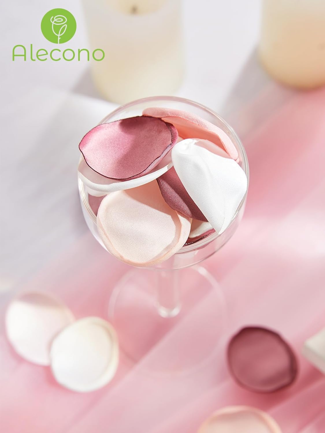 Alecono π²π¬π¬πππ¨ Silk Rose Petals, Pink Petals for Wedding Proposal Flower Girl Baket, Fake