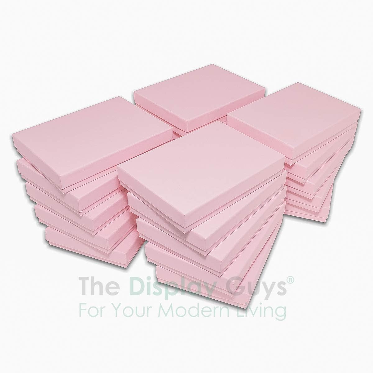 TheDisplayGuys - 25-Pack #53 Kraft Paper Cardboard Gift Boxes/Jewelry Cases w. Cotton Padding & Lid