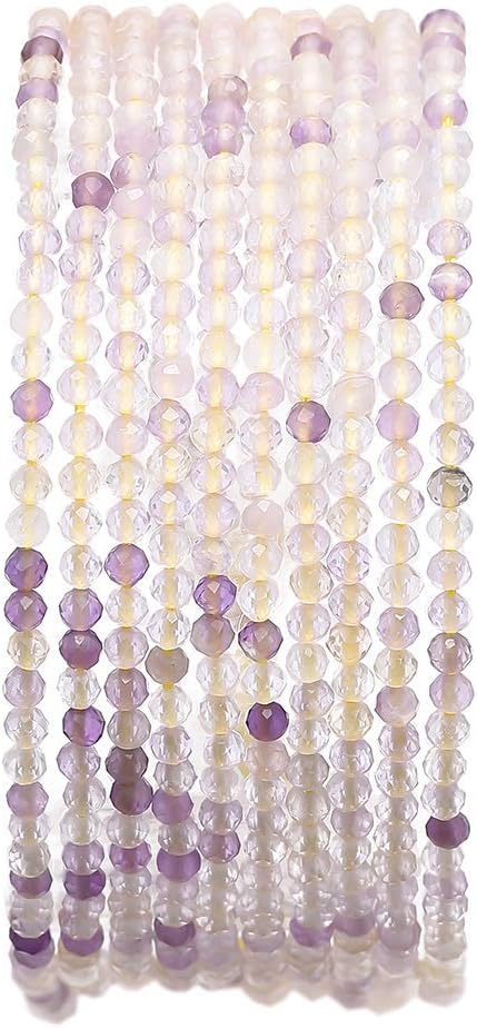 Faceted Natural Purple Fluorite Stone Round Loose Semi Gemstone Beads for Jewelry Making 2-2.5mm