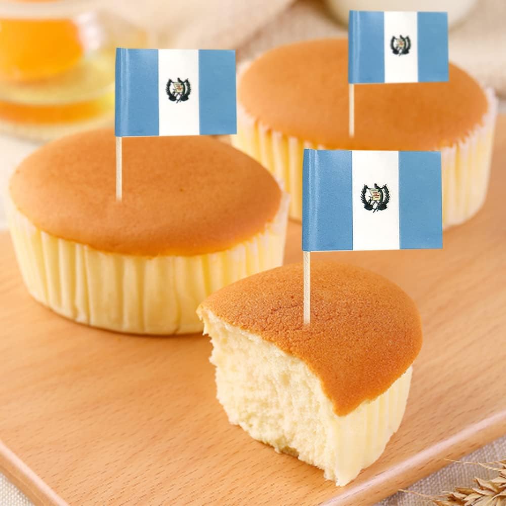 Guatemala Flag Guatemalan Flag, Small Mini Guatemala Toothpick Flags for Food, Cupcakes, Cocktails