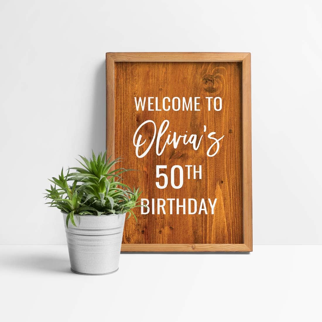 Andaz Press Personalized Extra Large Birthday Easel Board Party Sign, 12x18-inch, Rustic Barn Wood