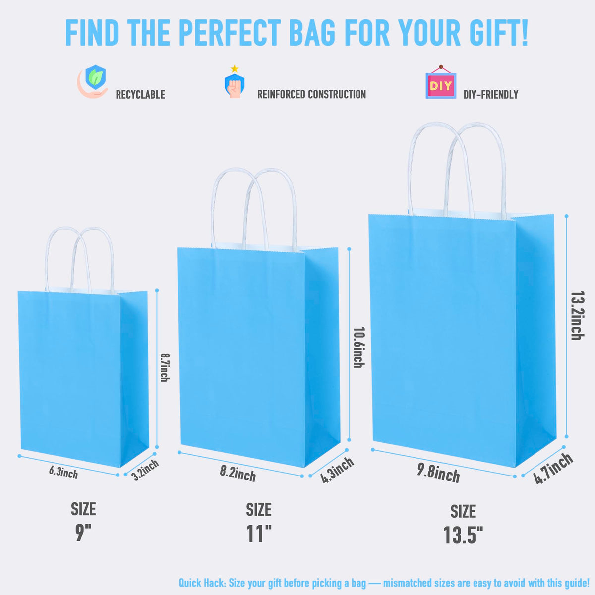 BLEWINDZ 32 Pieces Gift Bags with 32 Tissues, 8 Colors Party Favor Bags with Handles, Rainbow Gift