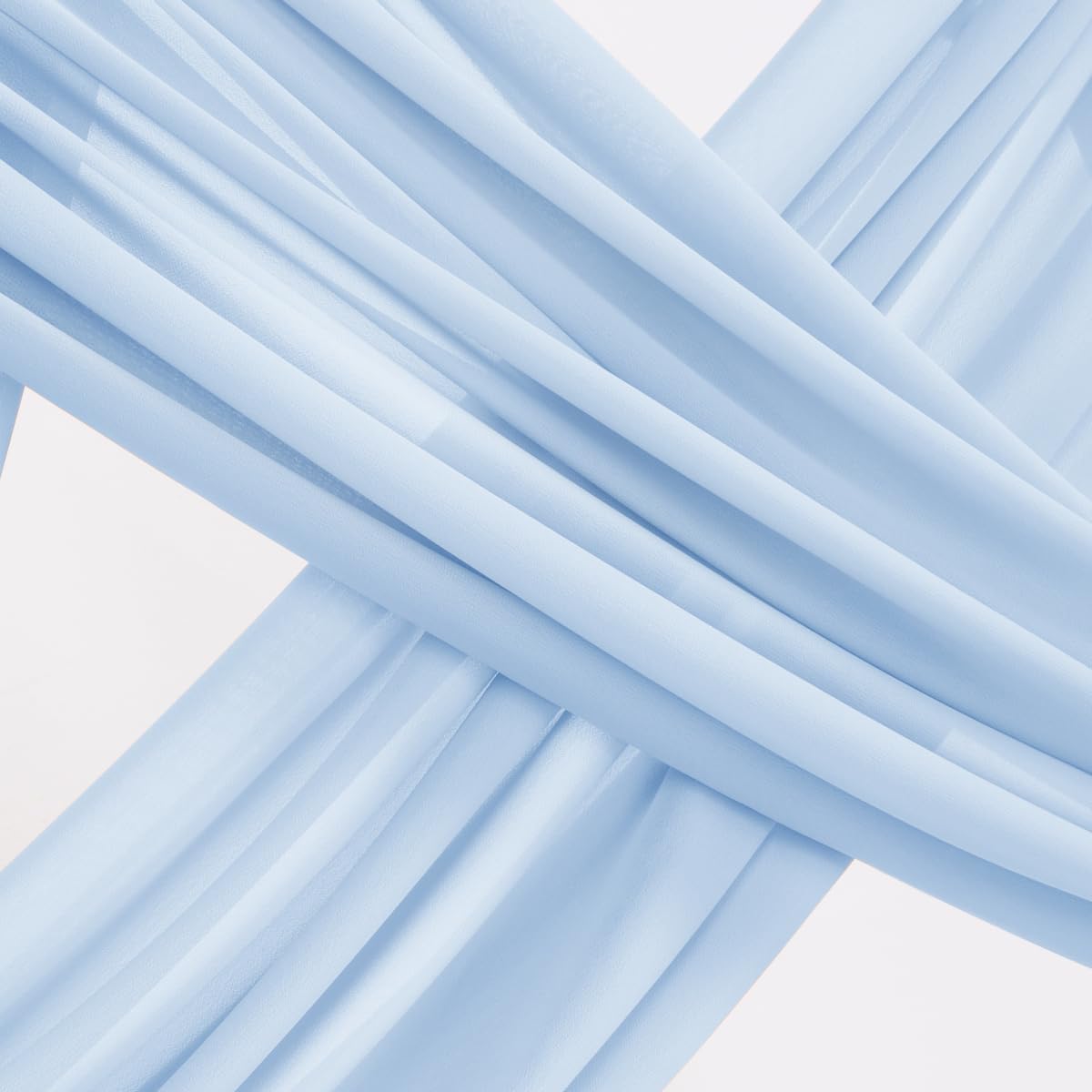 Socomi Wedding Arch Draping Fabric 1 Panel 29" x 19Ft Baby Blue Sheer Chiffon Curtain Drapes 6