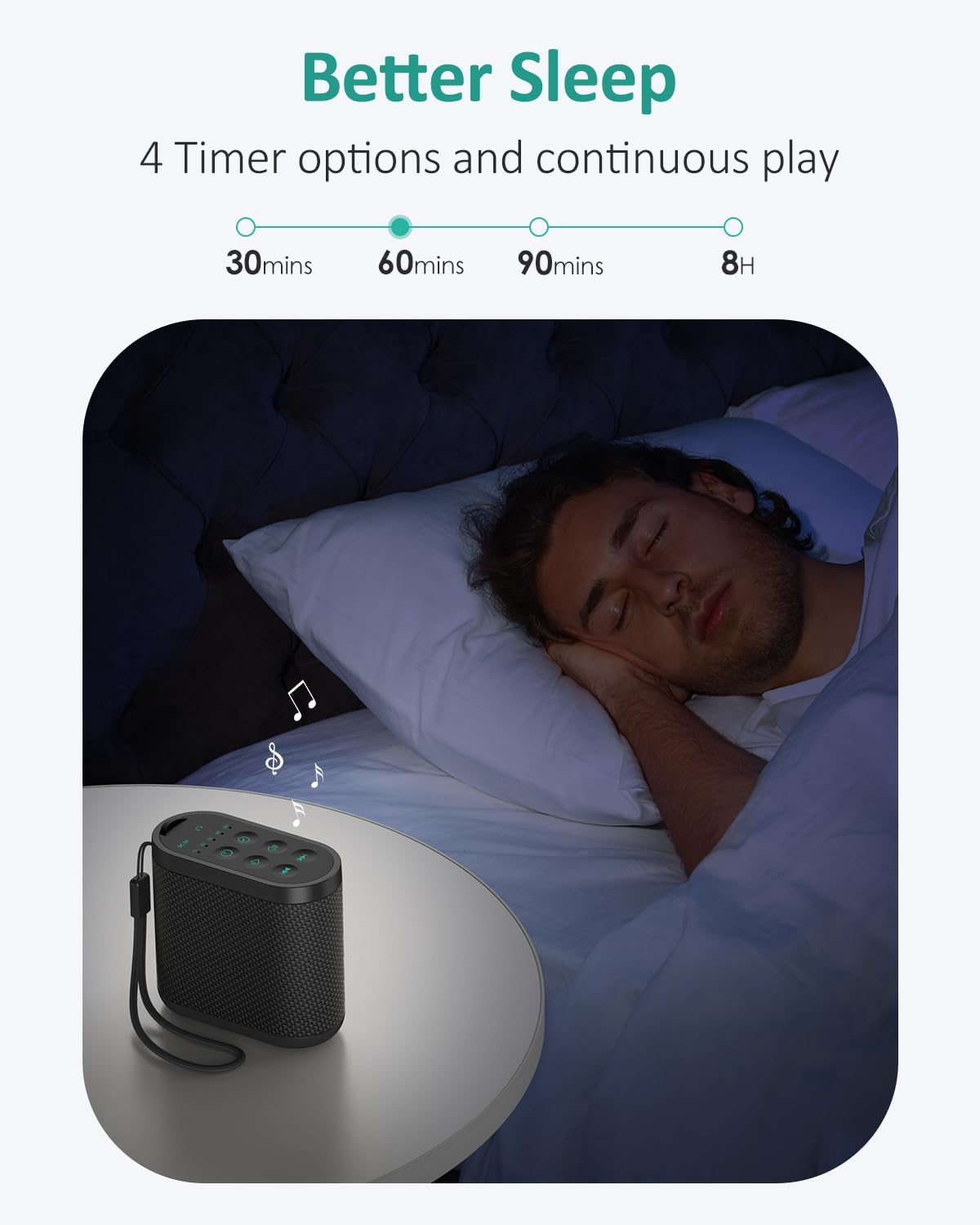 Portable White Noise Sound Machine for Adults, Baby - Brown/Pink/White Noise Machine:Rechargeable