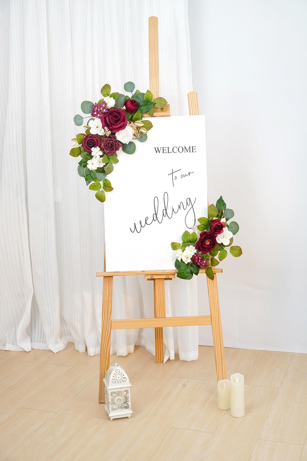 WEIERYUE(Pack of 2 Artificial Flowers Decorations,Artificial Arch Backdrop Garlandfor Ceremony