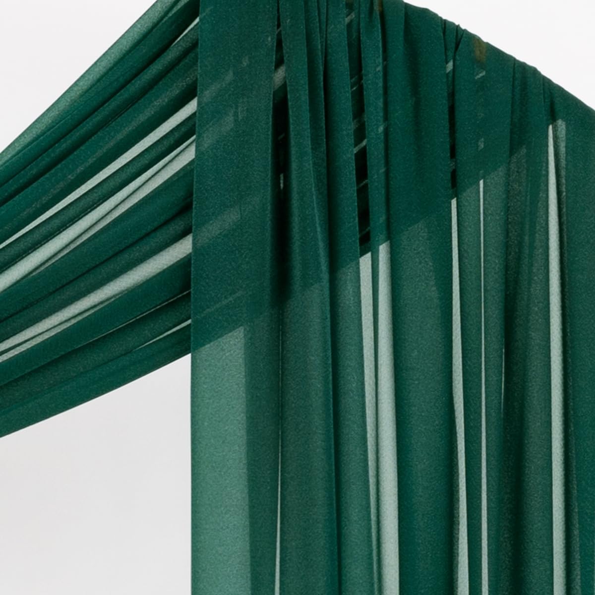 Socomi Wedding Arch Draping Fabric 29" x 20Ft 4 Panels Emerald Green Sheer Outdoor Curtain Drapes