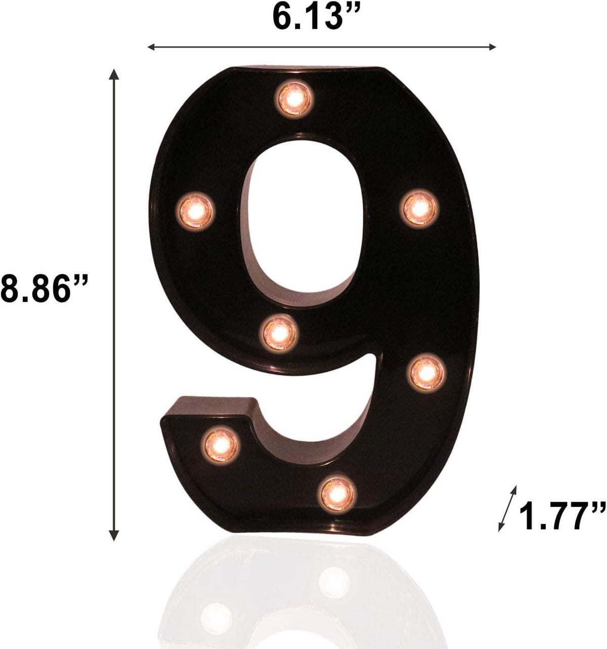OYCBUZO Light Up Black Alphabet Marquee Number Sign LED Marquee Number Lights Sign for Night Light