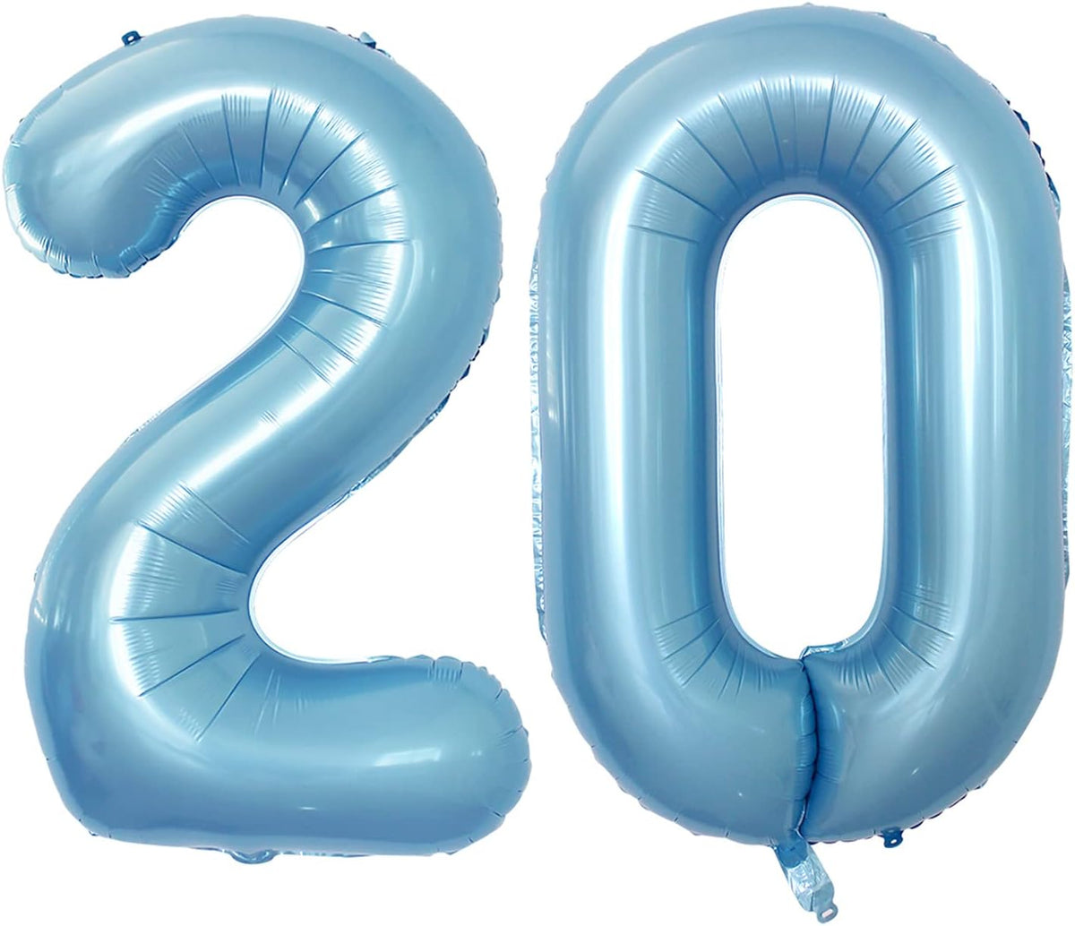 GOER Number 20 Balloons for 20th Birthday Party Decorations,42 Inch Jumbo Foil Helium Balloons for