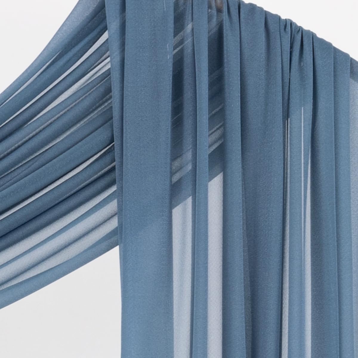 Socomi Wedding Arch Draping Fabric 29" x 20Ft 4 Panels Dusty Blue Sheer Outdoor Curtain Drapes