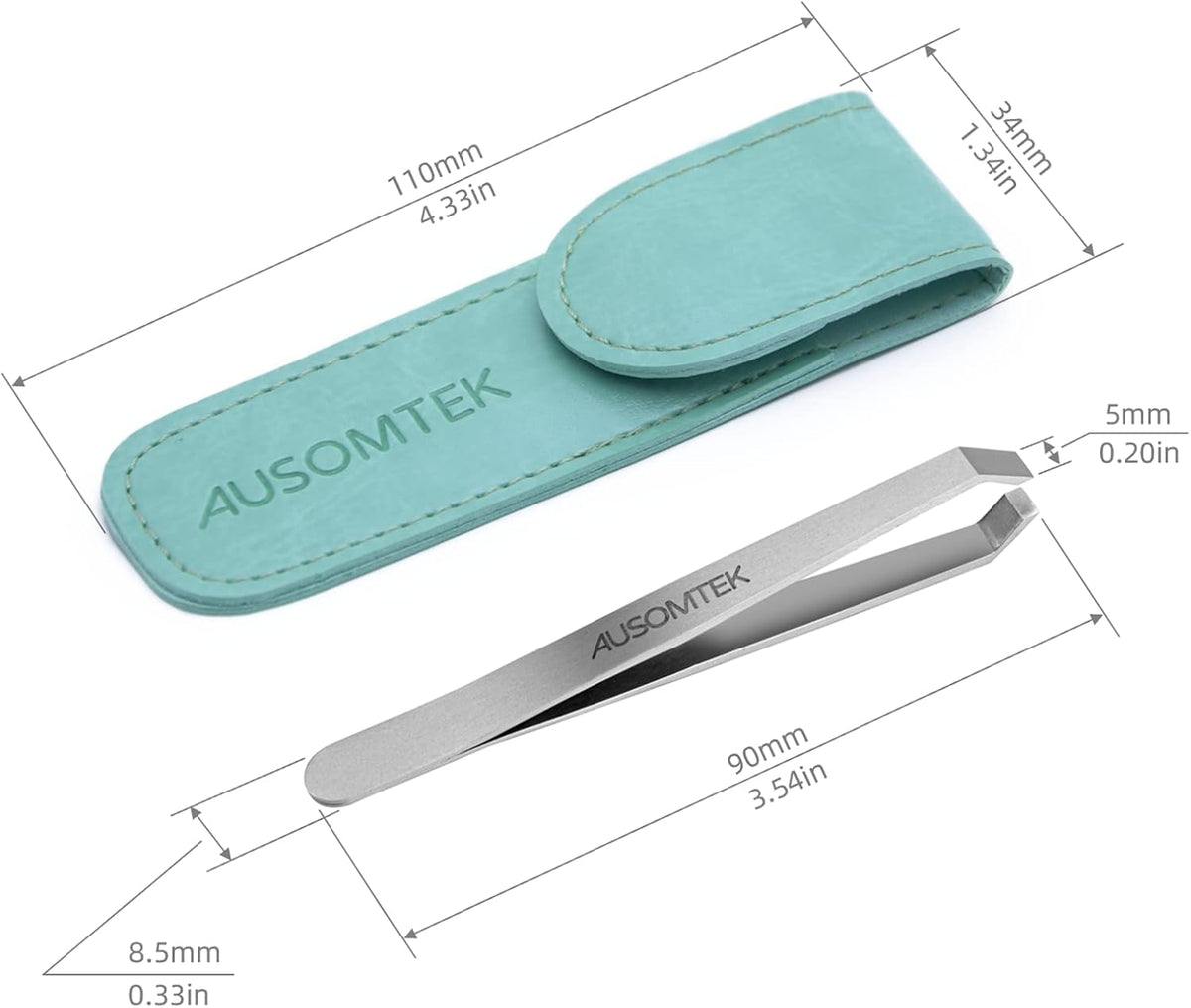 Beard Tweezers, White Hair Plucking Tweezers, Stainless Steel, Fine Hair Removal Tweezers, Eyebrows
