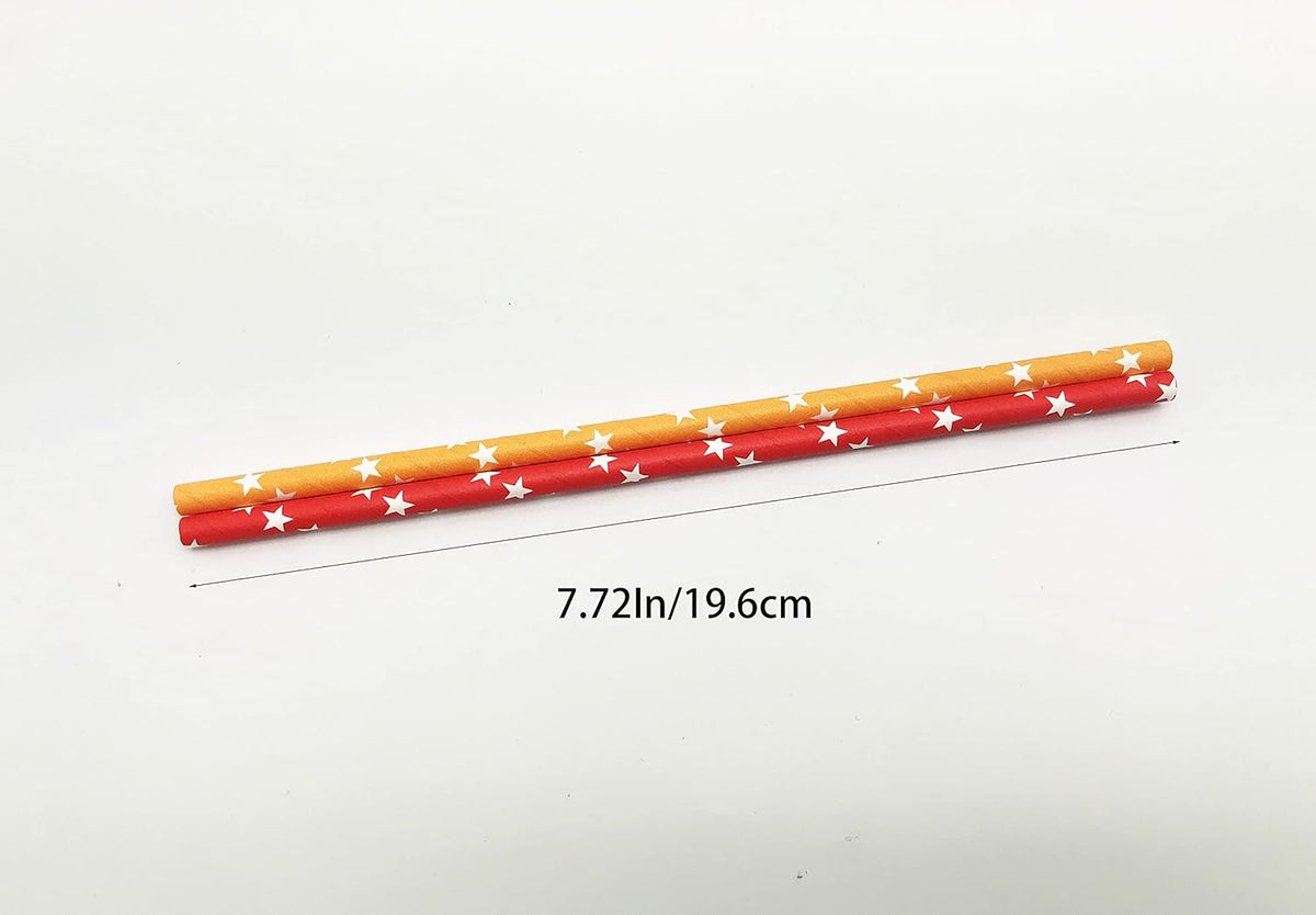 100 Pcs Colorful Disposable Straws, Star Drinking Straws, Rainbow Paper Straws for Juices, Shakes