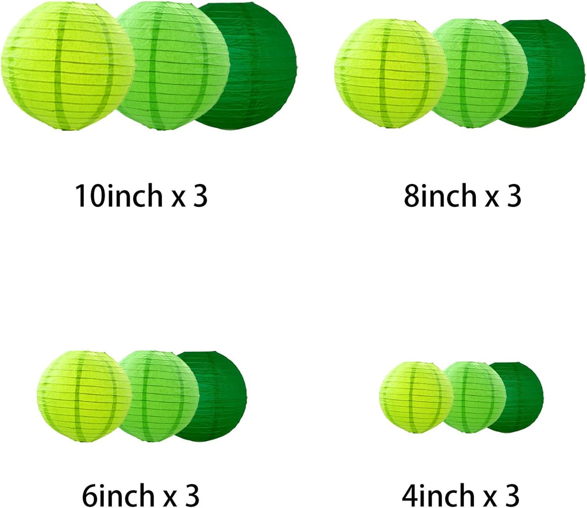 Green Paper Lanterns Decorative, Chinese/Japanese Hanging Round Paper Lanterns Decorations for