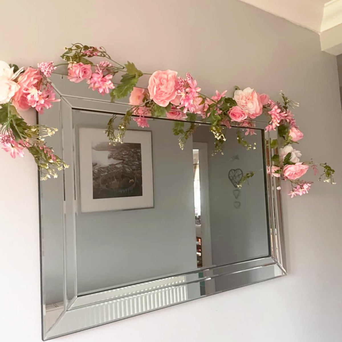 Rose Flower Vine, Peony Flowers, Center Flower Decoration, 6' Length, Floral Garland for Wedding