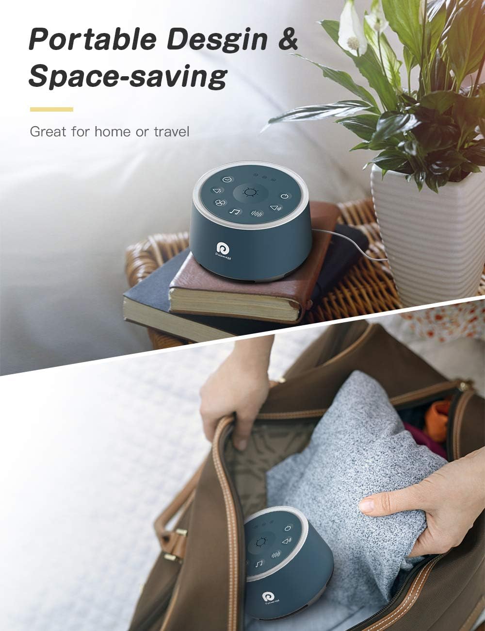 Dreamegg D1 Sound Machine - White Noise Machine with Baby Night Light for Sleeping, High Fidelity