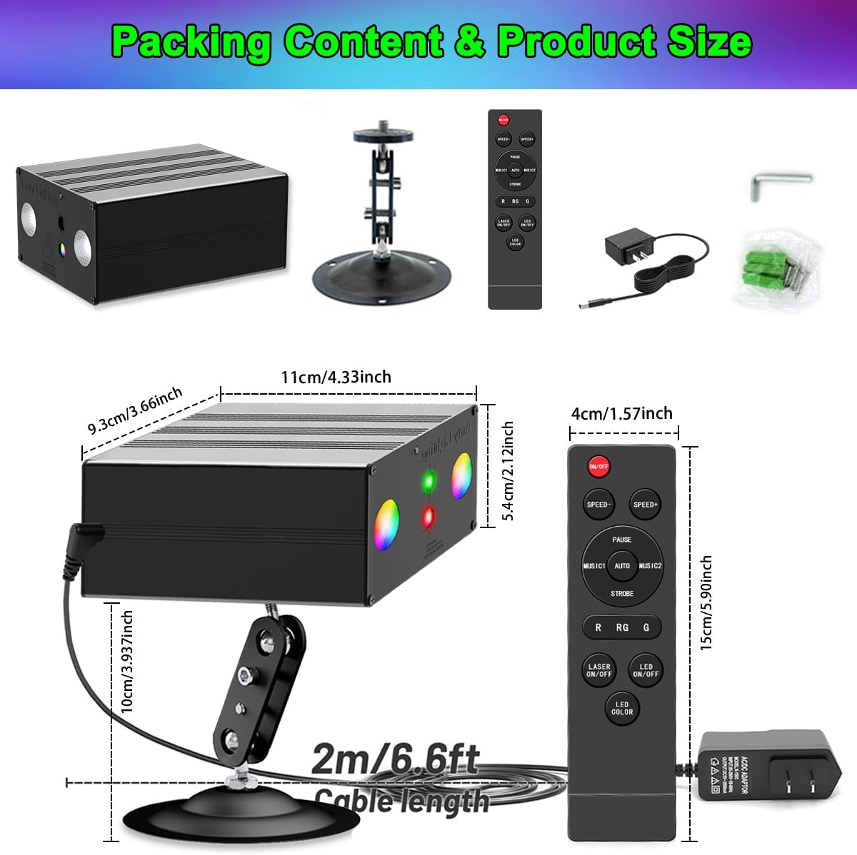 Party Lights,Disco DJ Strobe Light Rave Stage Projector Effect Dance Club Light Sound Activated