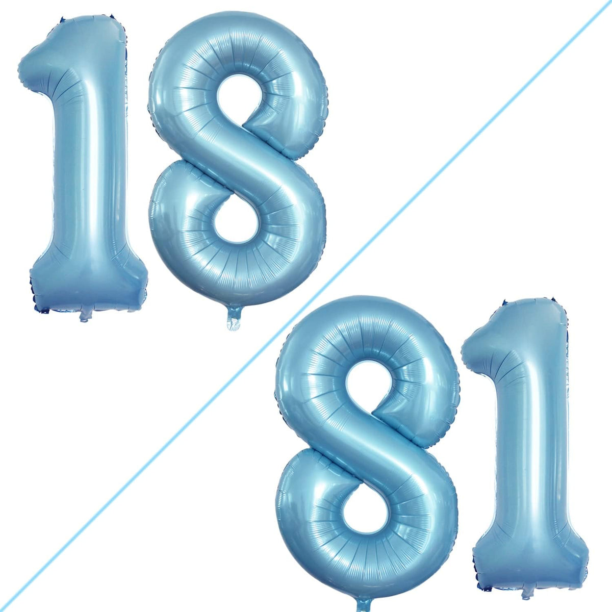 GOER Number 18 Balloons for 18th Birthday Sweet 18 Party Decorations,42 Inch Jumbo Foil Helium 81
