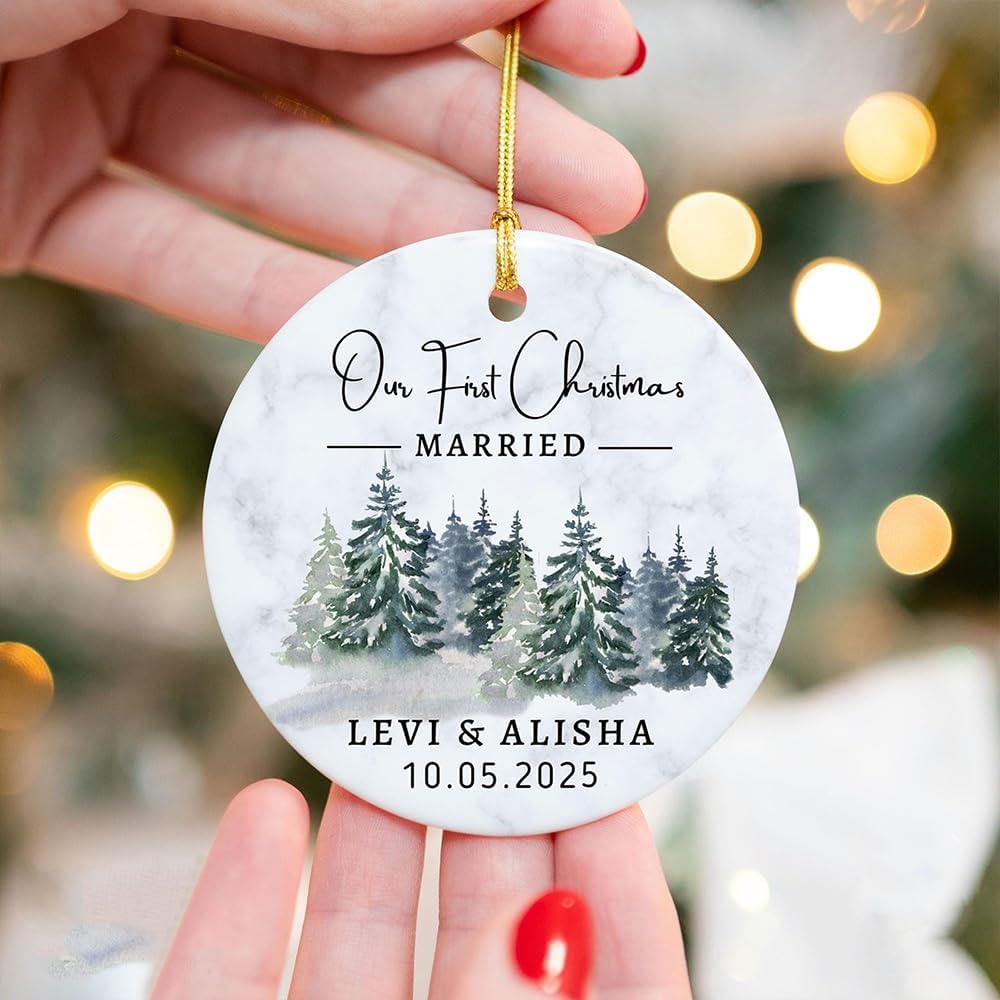 GABITA Personalized First Christmas Married Keepsake, First Christmas Married Ornament 2025