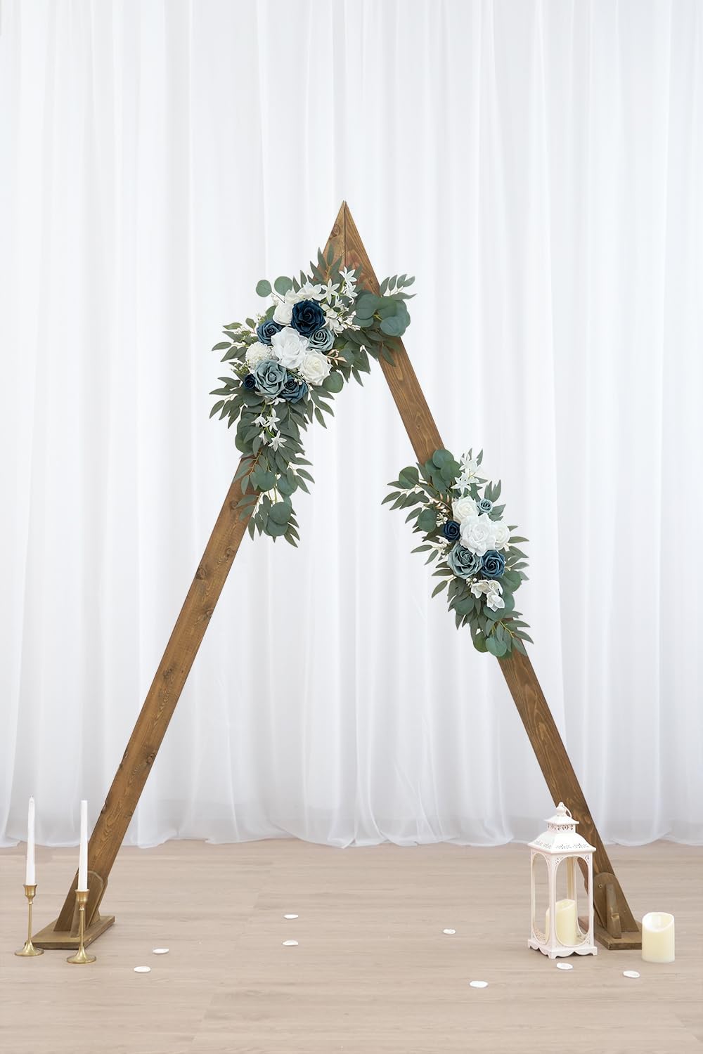 Dusty Blue Flower for Wedding Welcome Signs Decorations, Artificial Wedding Arch Flowers for