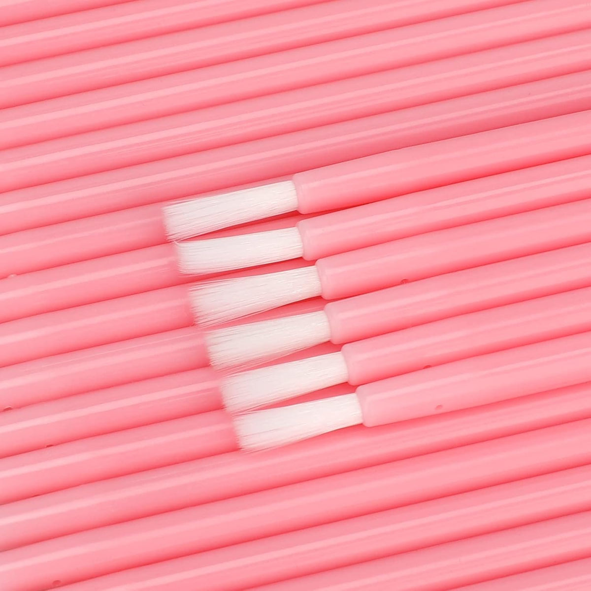 G2PLUS 100Pcs Lip Brush, Pink Lip Gloss Wands, Nylon Lipstick Gloss Applicator, Disposable Nail