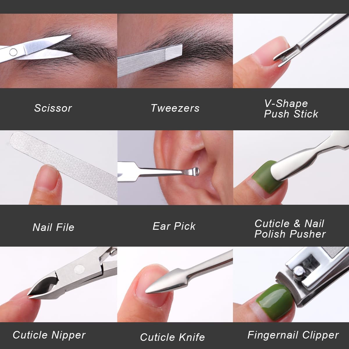Manicure Kit, FAMILIFE Professional Manicure Set Nail Kit, 11 in 1 Stainless Steel Nail Clippers