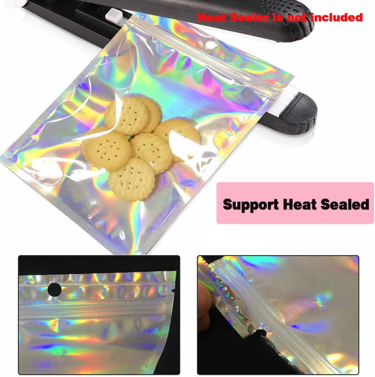 Smell Proof Bags & Resealable Foil Pouch Mylar Sample Bag Great for Party Favor Food Storage