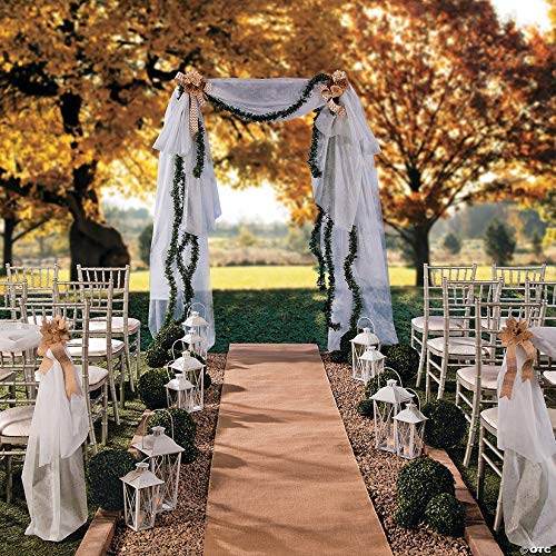 Fun Express Burlap Aisle Runner for Wedding Ceremony - Seamless Rustic Charm 3x50ft Wedding Runner