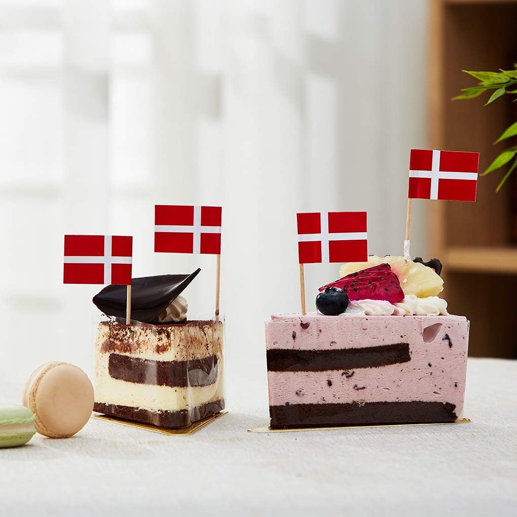 Denmark Flag Danish Flag, Small Mini Denmark Toothpick Flags for Food, Cupcakes, Cocktails