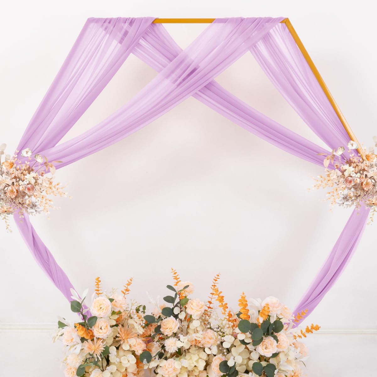 MLMC Lilac Purple Wedding Arch Draping Fabric 1 Panel 29" x 20 FT Extra Long Lavender Gauze Drapes