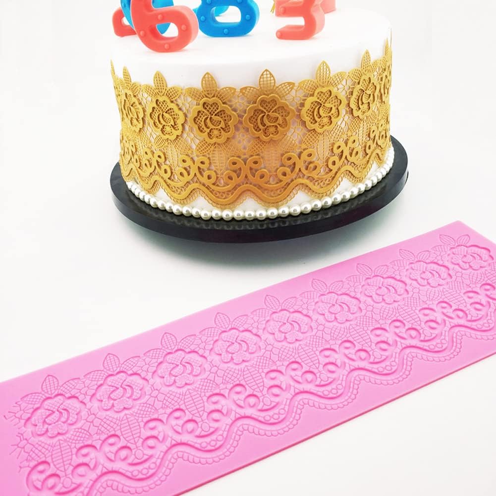 Embossing Lace Fondant Molds, Multi Circle Flowers Lace Mat Wedding Cake Decoration Tool, Rattan