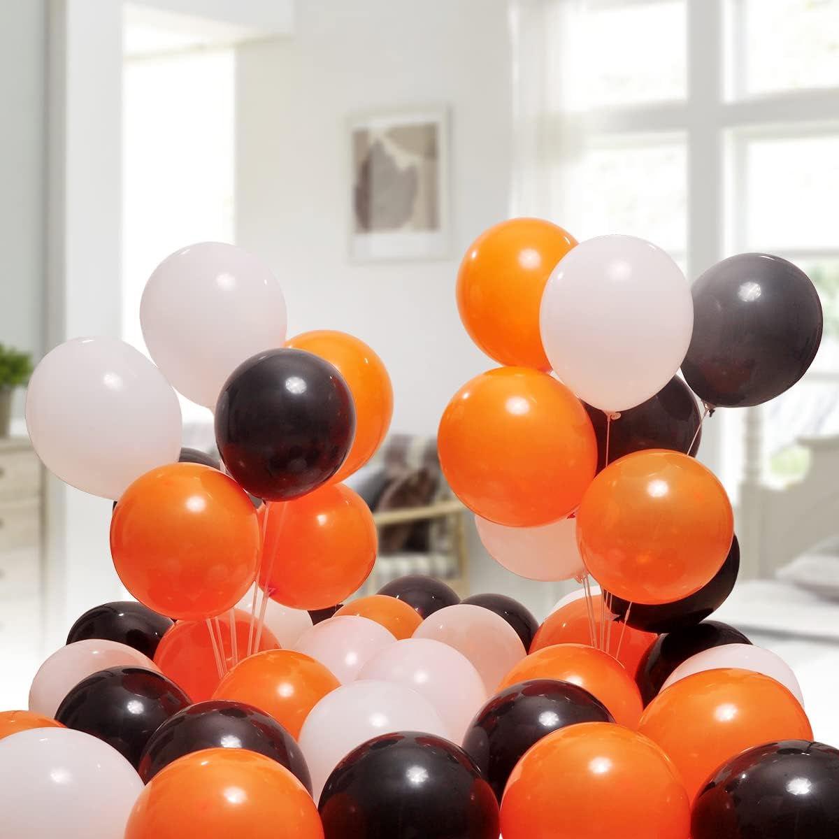 300 Pack White Black and Orange Balloons 100 of each of the 3 colors 12 inch White Black Orange