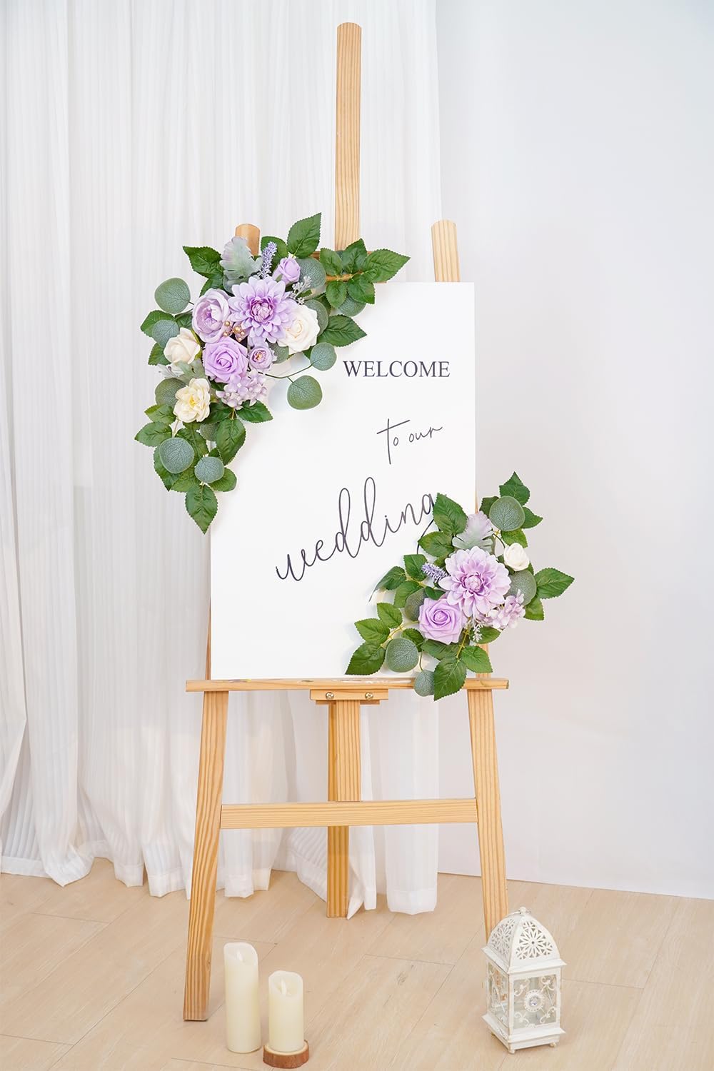 WEIERYUE(Pack of 2 Artificial Flowers Decorations,Artificial Arch Backdrop Garlandfor Ceremony
