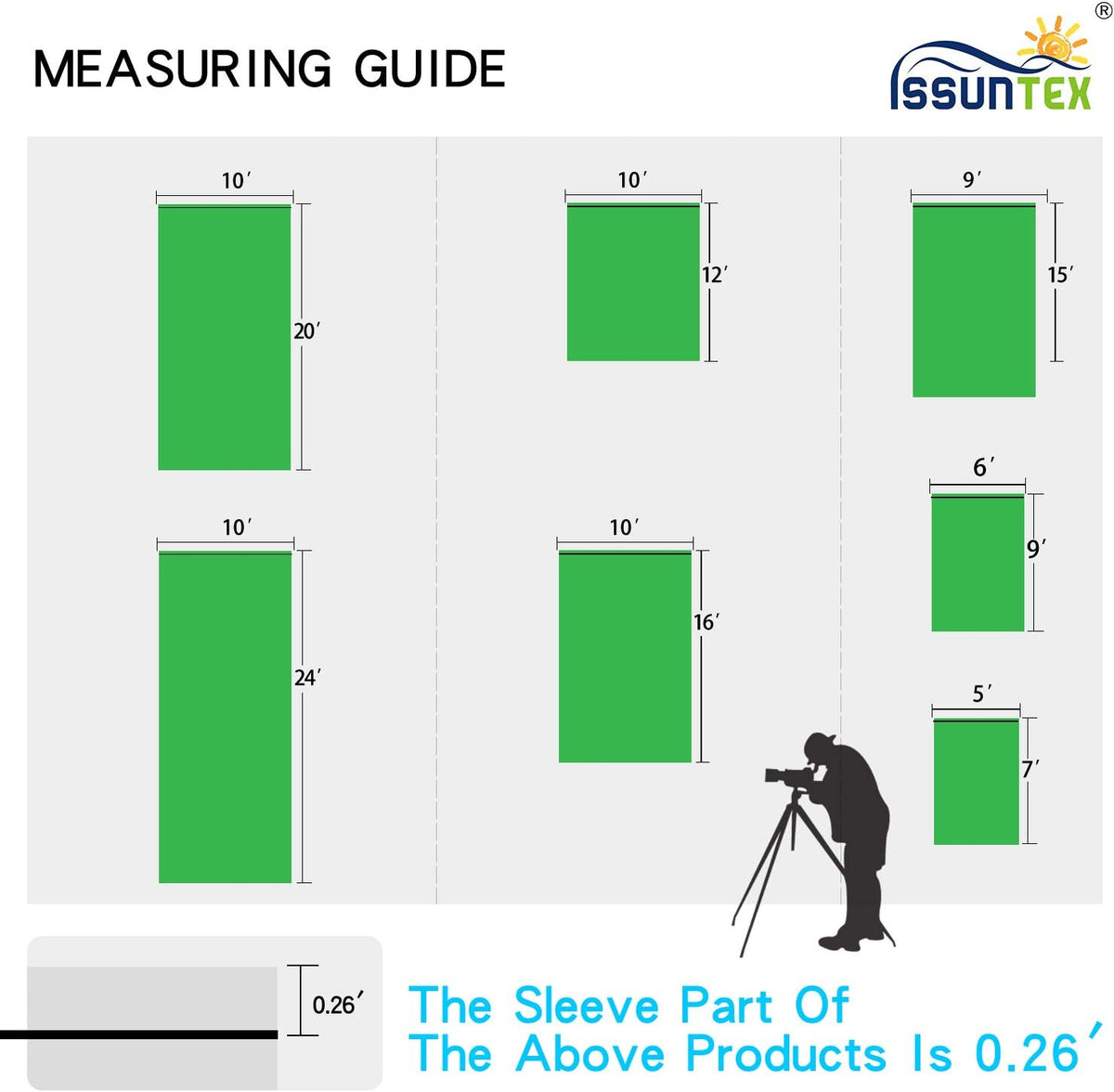 ISSUNTEX 6X9 ft Background Muslin Backdrop, Photo Studio, Collapsible High Density Screen for Video