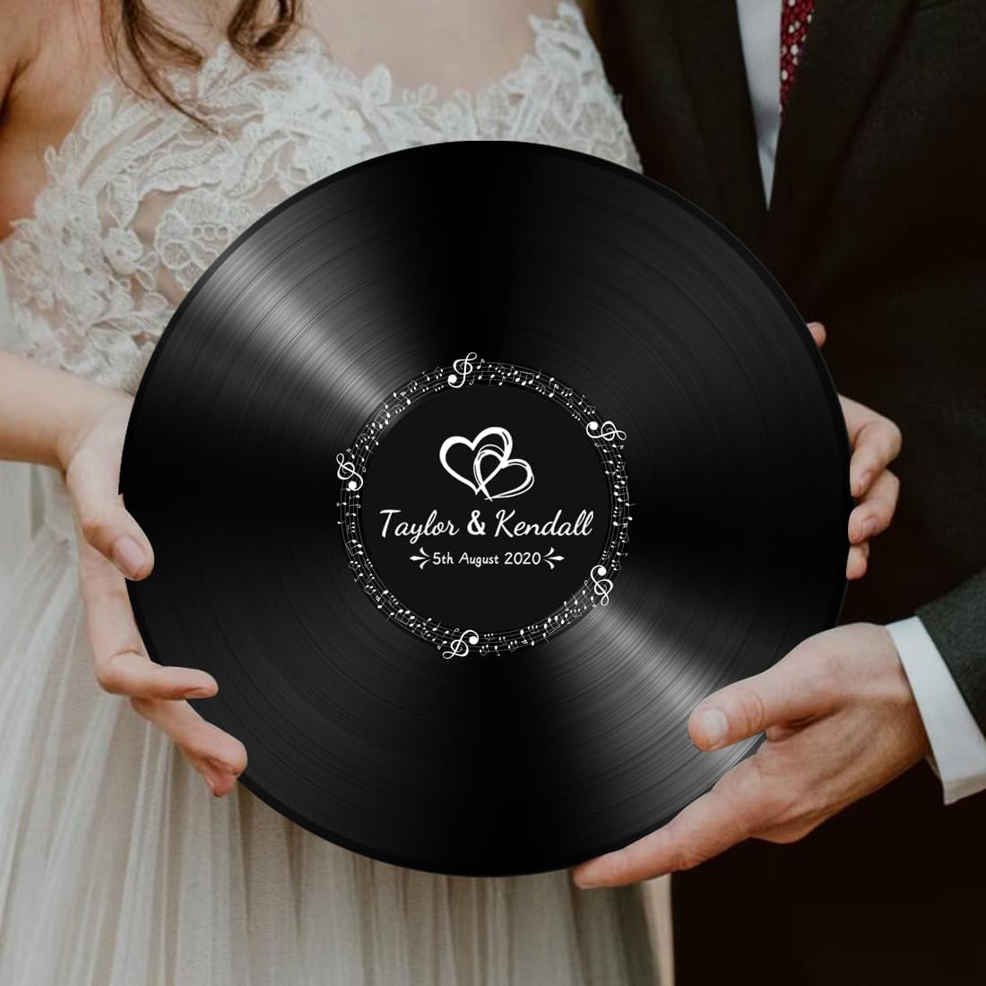 Personalized Vintage Record Guest Book Sign Custom Name Date Rustic Wedding Guest Book Alternative