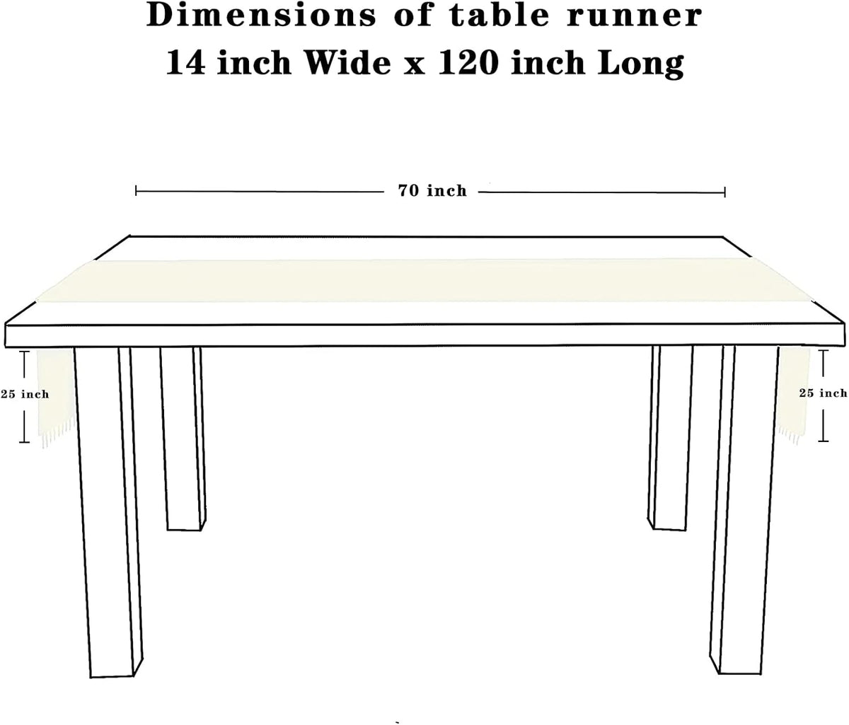 2 Pack Ivory Lace Table Runners 14x120 inch Rectangular Wedding Table Runner Chic Embroidered Chic