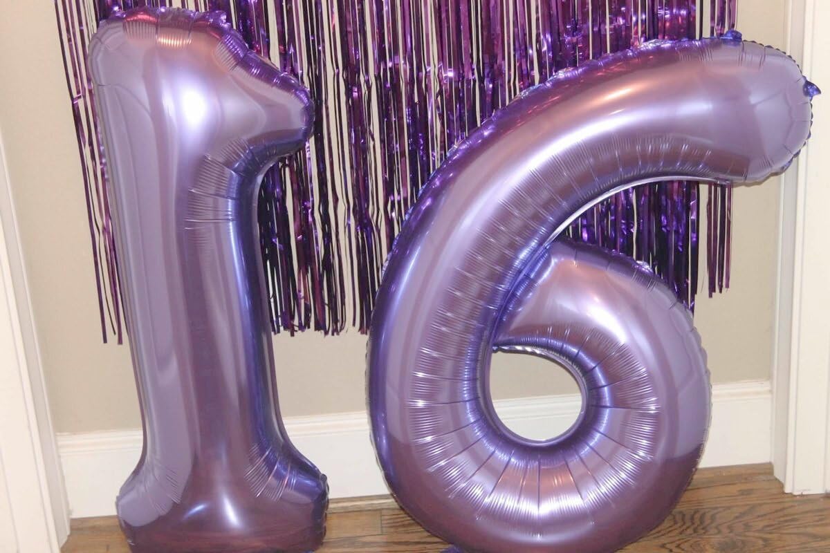 40 Inch Big Lavender 9 Balloon Number, Jumbo Giant Happy 9th 19 29 39 49 99 Birthday Party