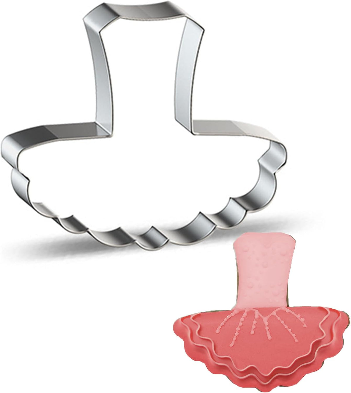 Large Size Dress Shaped Cookie Cutter, Stainless Steel Ballet Dress Wedding Princess Dress Cookie