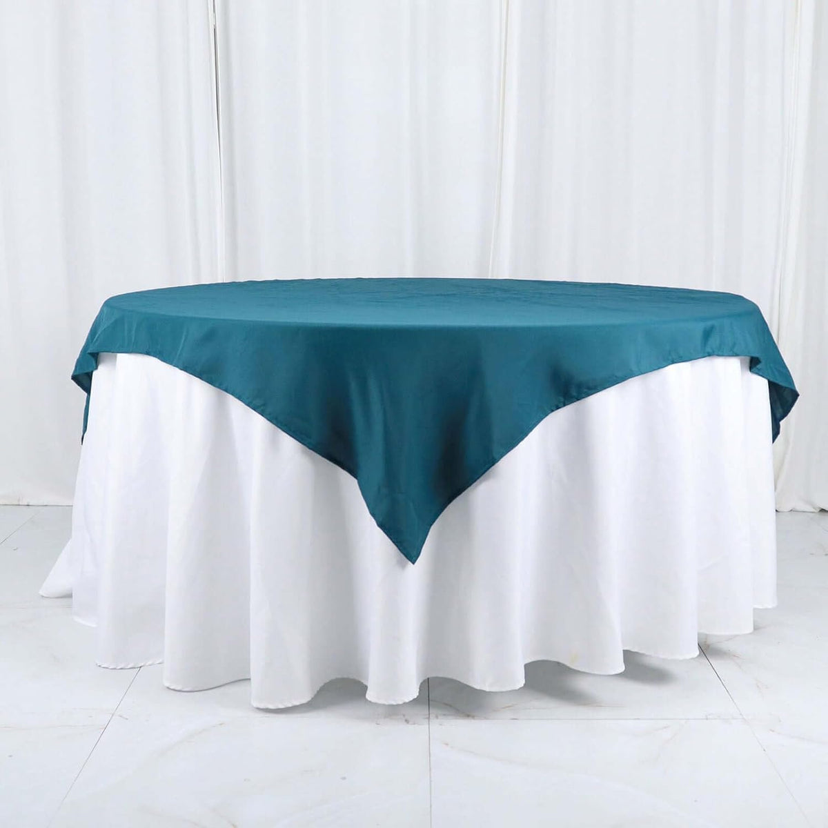 Efavormart 54x54 Peacock Teal Wholesale Linens Seamless Polyester Square Linen Tablecloth for