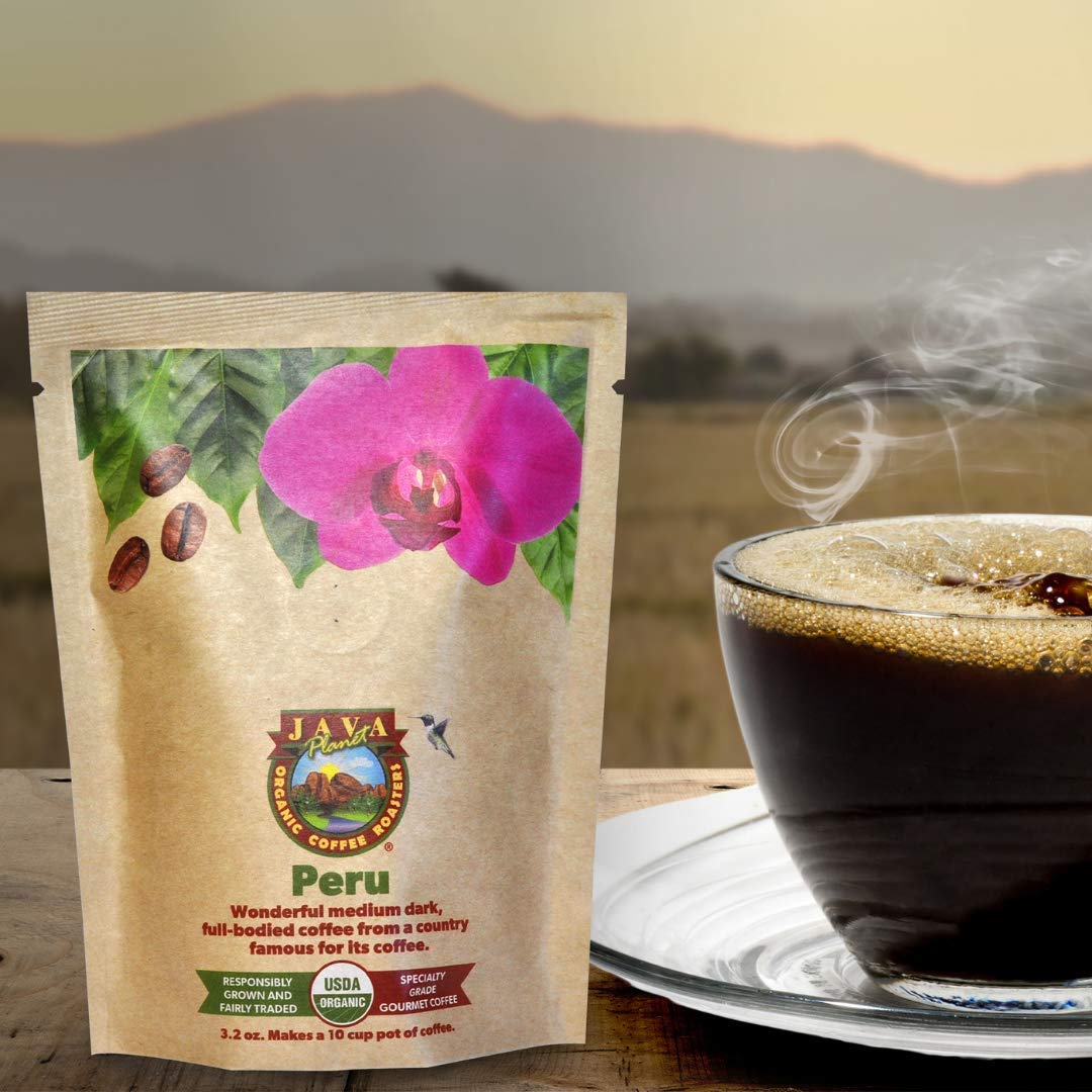 Sampler Variety Pack, Low Acid Organic Coffee Beans in Linen Gift Bag: Whole Bean, Mold-Free &