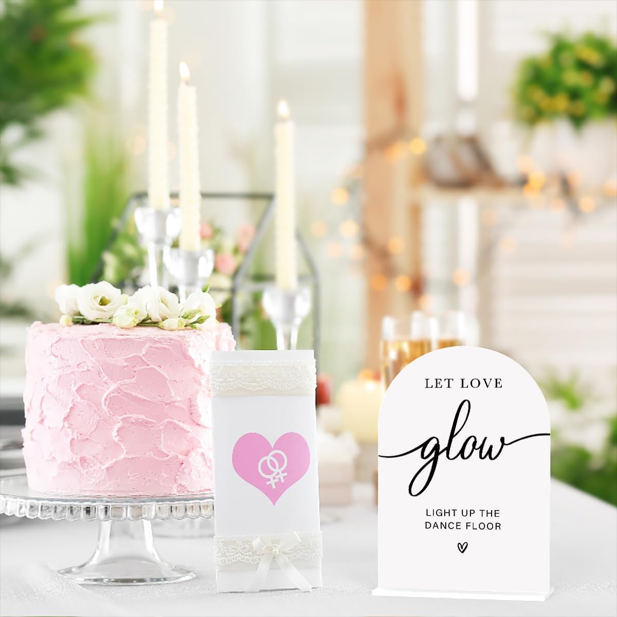 Acrylic Wedding Sign Let Love Glow Sign for Wedding Wedding Signs for Ceremony Modern Calligraphy