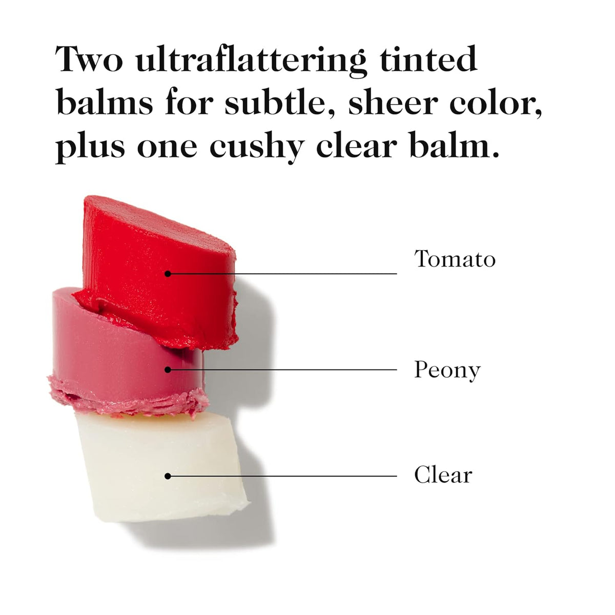 goop Beauty Lip Balm Trio | Clean Moisturizer for Chapped, Cracked & Dry Lips | Clear, Peony, &